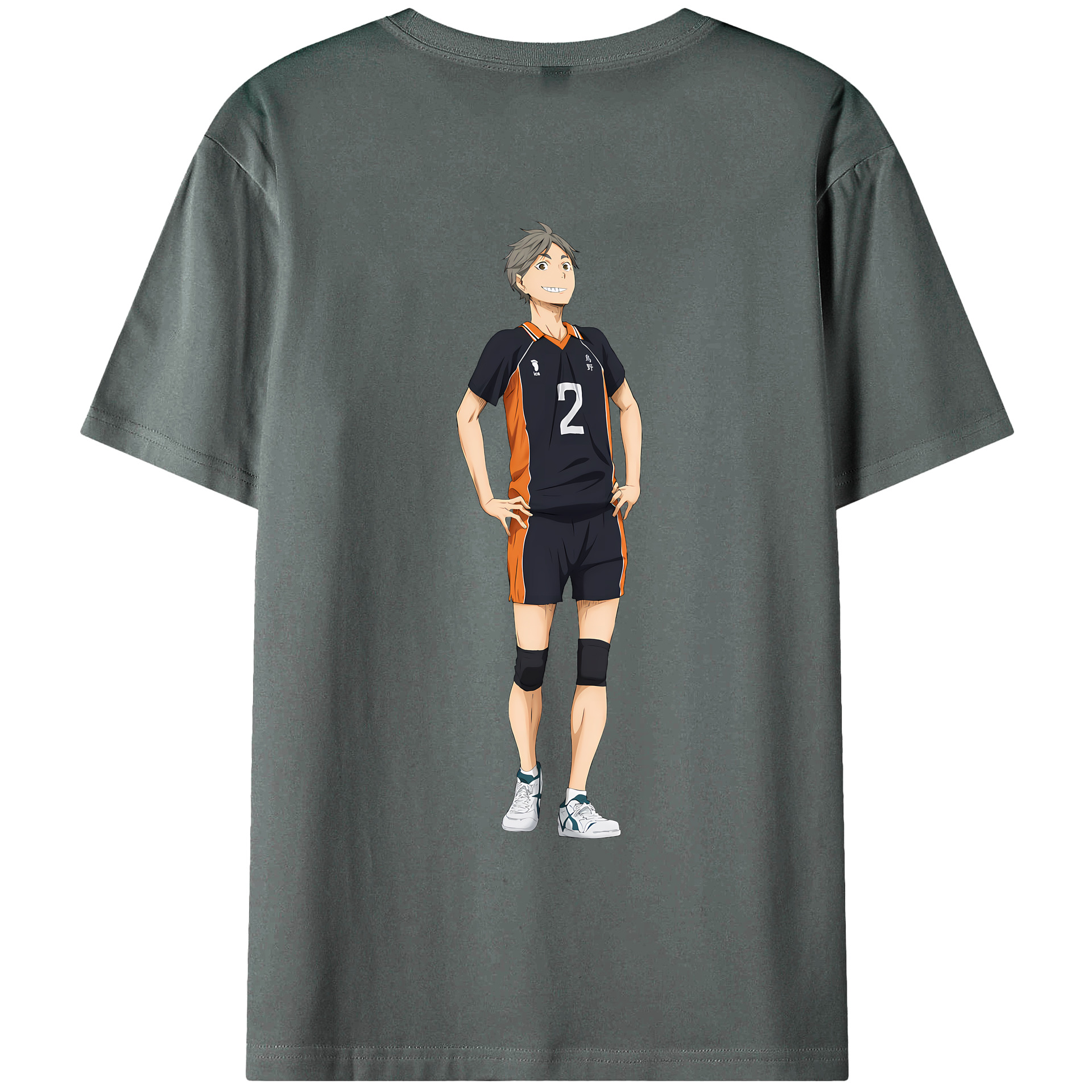 （画像用） ハイキュー!! Haikyu!! 綿100％ メンズ半袖Tシャツ（バックプリント） 通気性